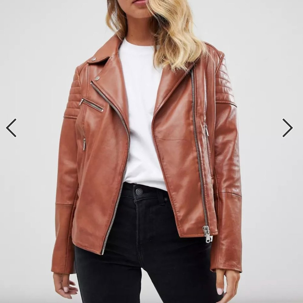 Barney's Originals leather biker jacket